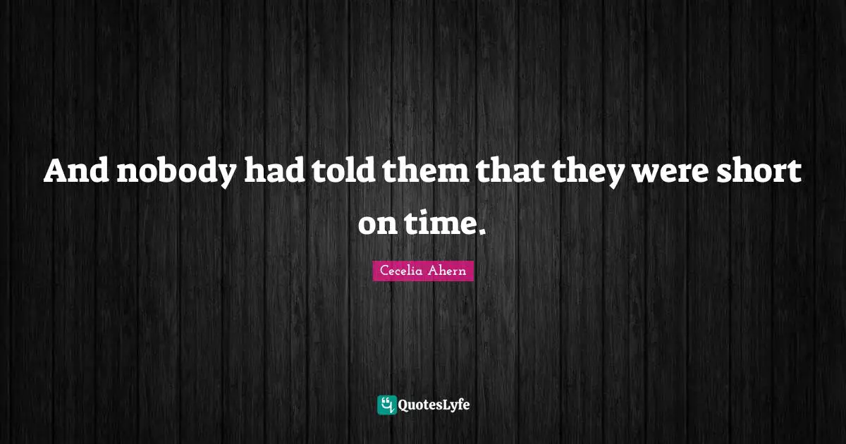 And nobody had told them that they were short on time.