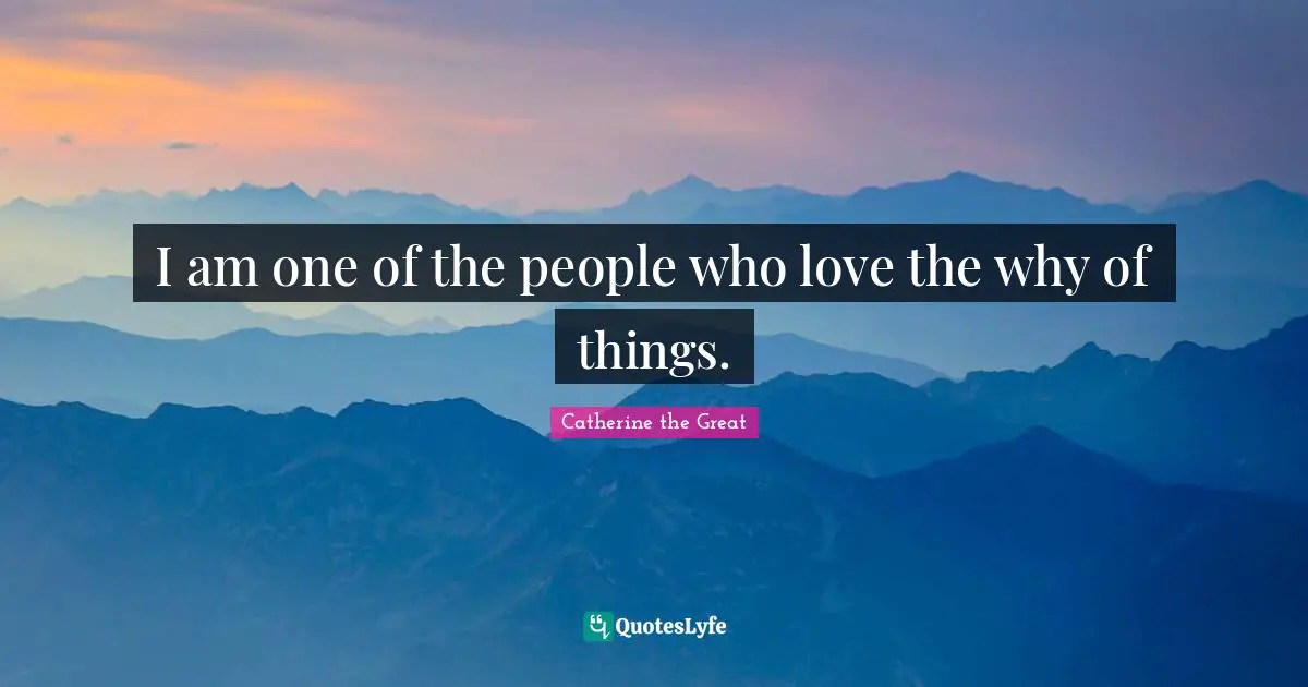 I am one of the people who love the why of things.