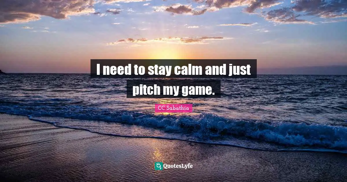 I need to stay calm and just pitch my game.