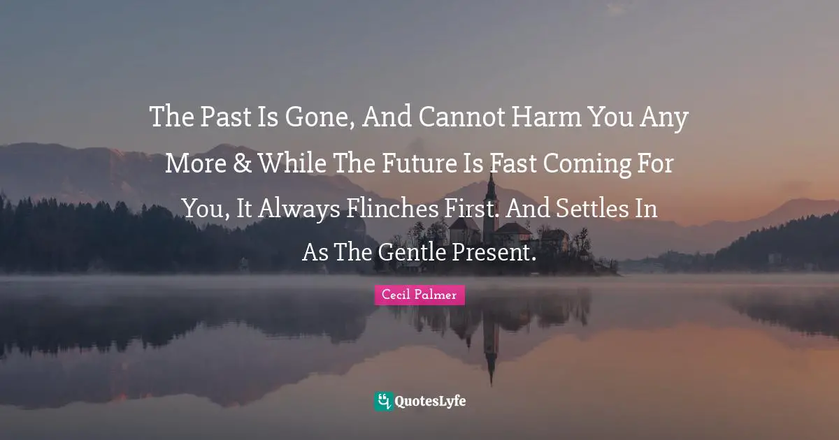 The Past Is Gone, And Cannot Harm You Any More & While The Future Is Fast Coming For You, It Always Flinches First. And Settles In As The Gentle Present.