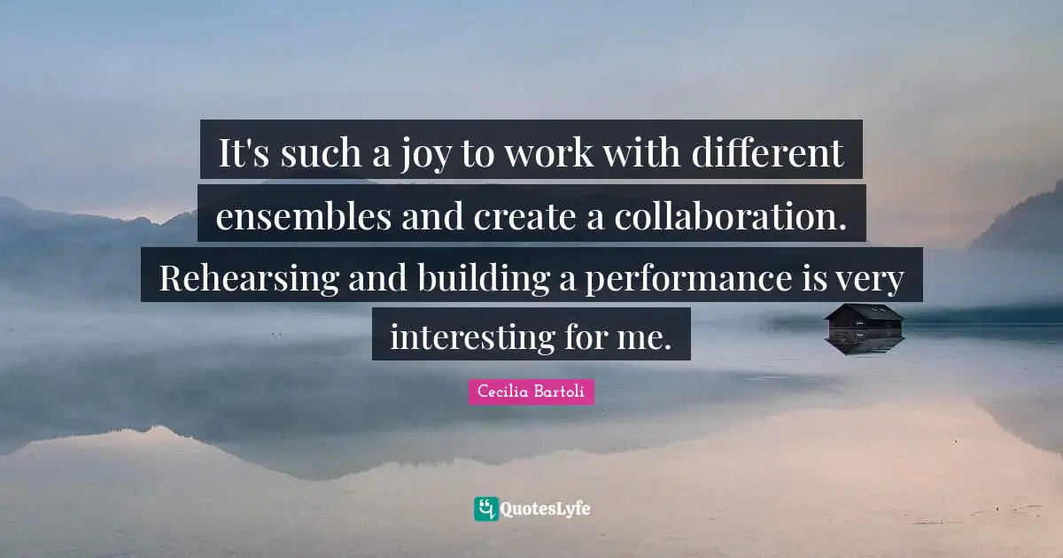 It's such a joy to work with different ensembles and create a collaboration. Rehearsing and building a performance is very interesting for me.