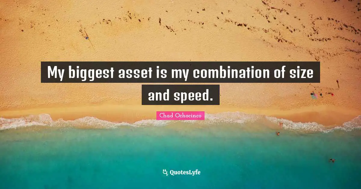 My biggest asset is my combination of size and speed.
