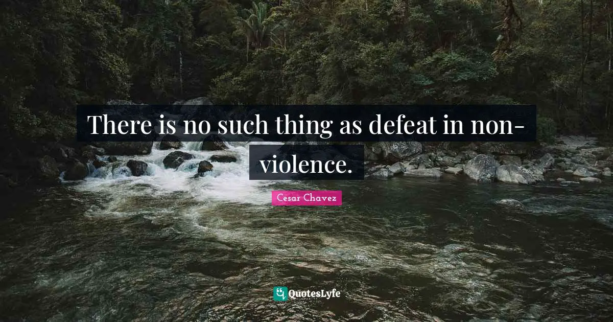 There is no such thing as defeat in non-violence.
