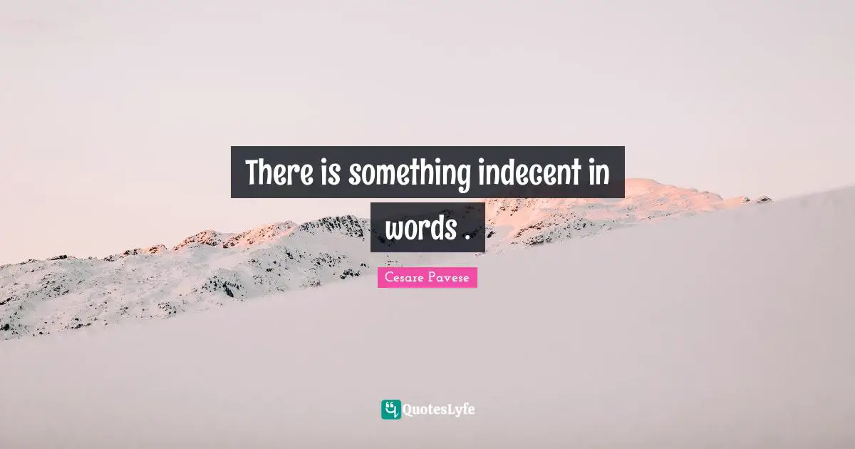 There is something indecent in words .