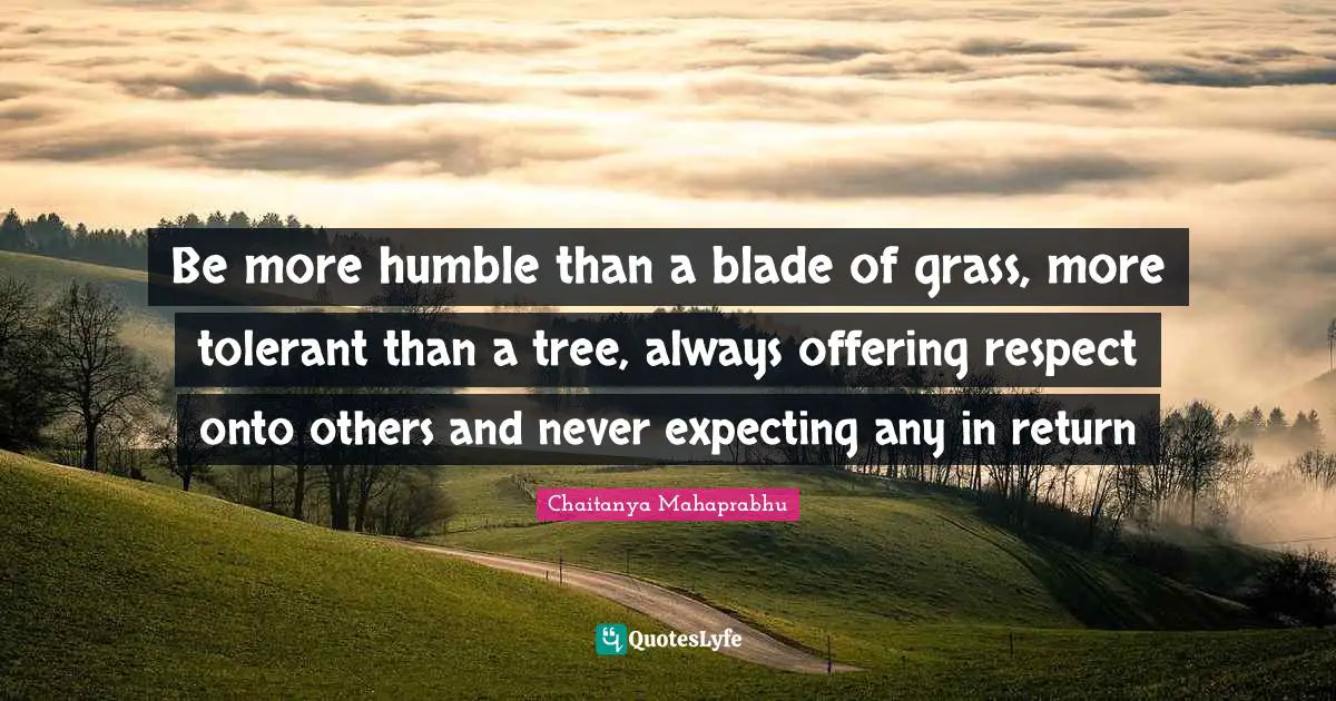 Chaitanya Mahaprabhu Quotes: Be more humble than a blade of grass, more tolerant than a tree, always offering respect onto others and never expecting any in return