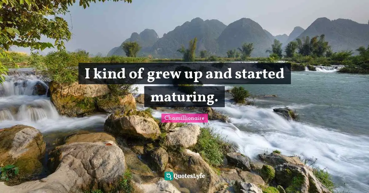 Chamillionaire Quotes: "I kind of grew up and started maturing."