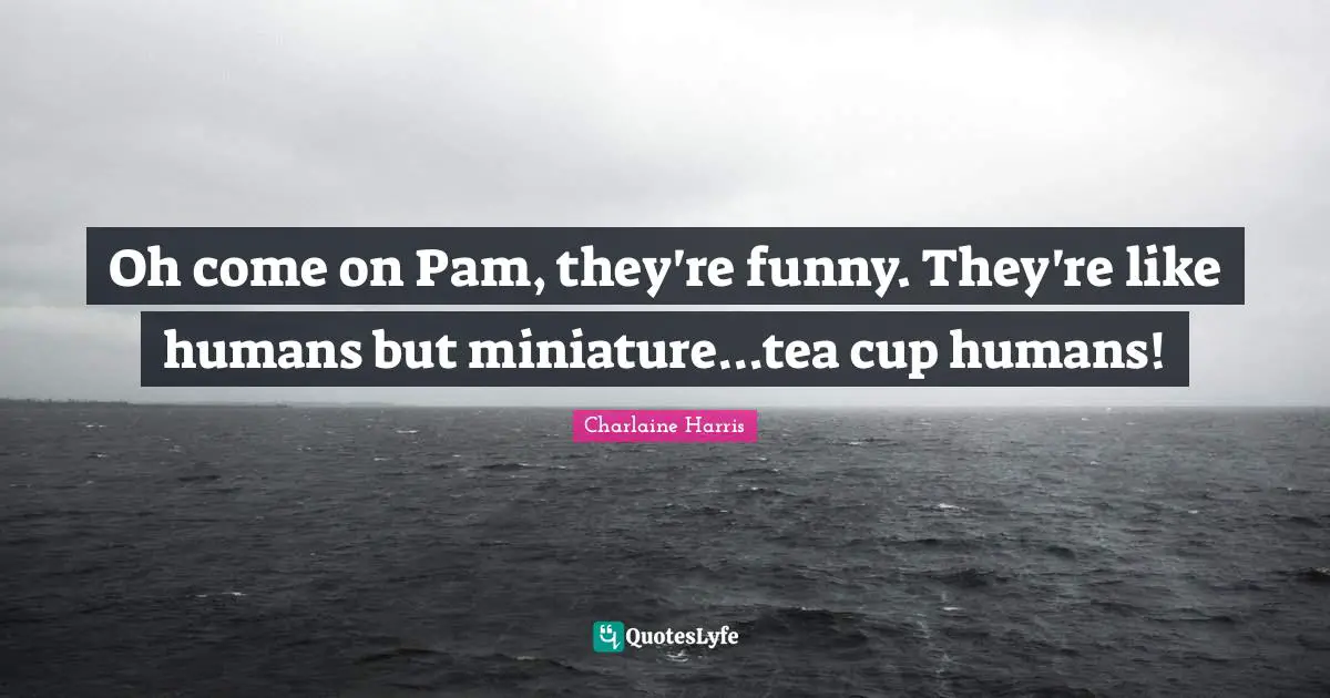 Oh come on Pam, they're funny. They're like humans but miniature...tea cup humans!