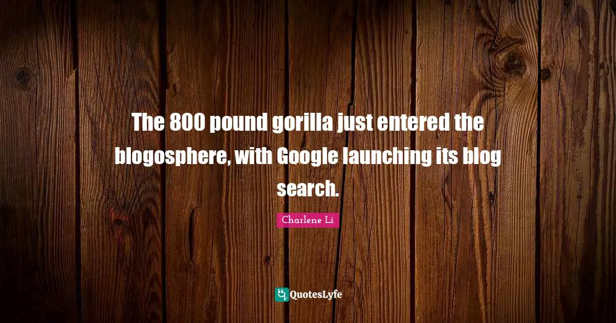The 800 pound gorilla just entered the blogosphere, with Google launching its blog search.
