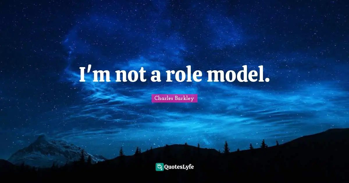 I'm not a role model.