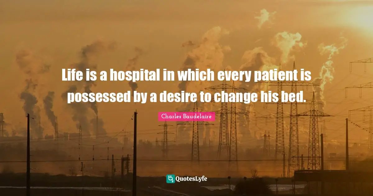 Life is a hospital in which every patient is possessed by a desire to change his bed.