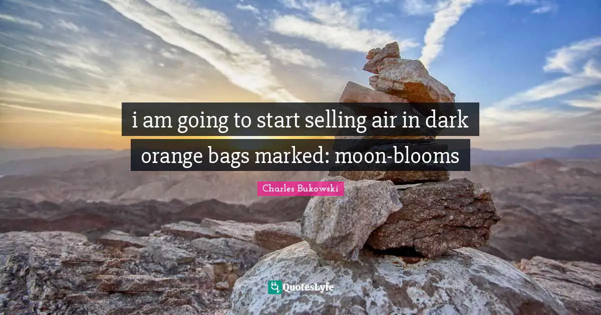 i am going to start selling air in dark orange bags marked: moon-blooms
