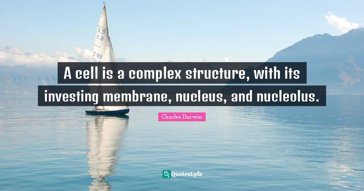 A cell is a complex structure, with its investing membrane, nucleus, and nucleolus.