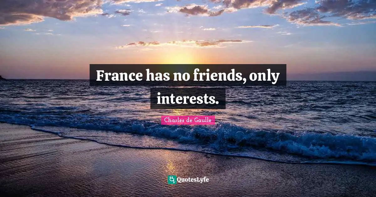France has no friends, only interests.