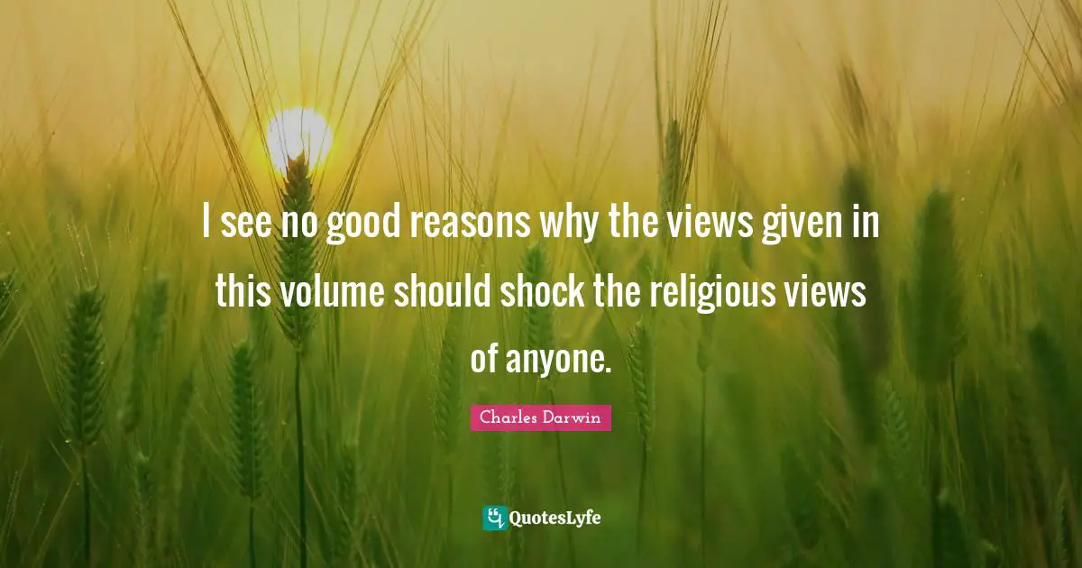 I see no good reasons why the views given in this volume should shock the religious views of anyone.