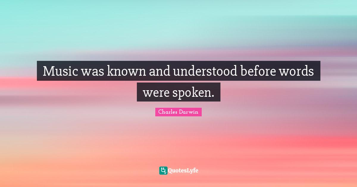 Music was known and understood before words were spoken.