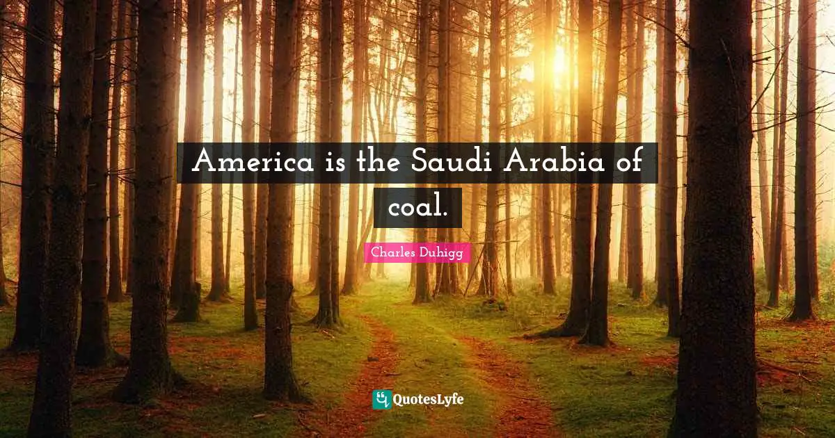 America is the Saudi Arabia of coal.