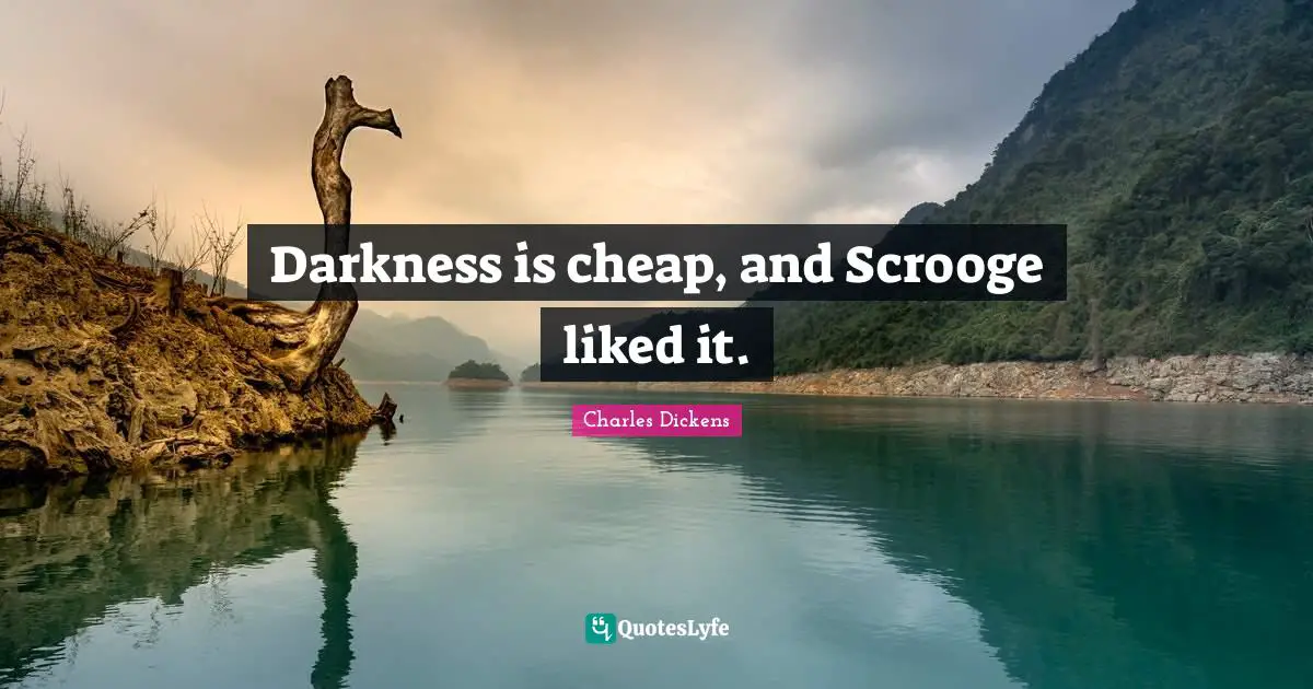 Darkness is cheap, and Scrooge liked it.