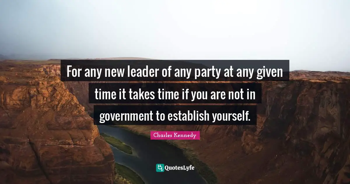 For any new leader of any party at any given time it takes time if you are not in government to establish yourself.