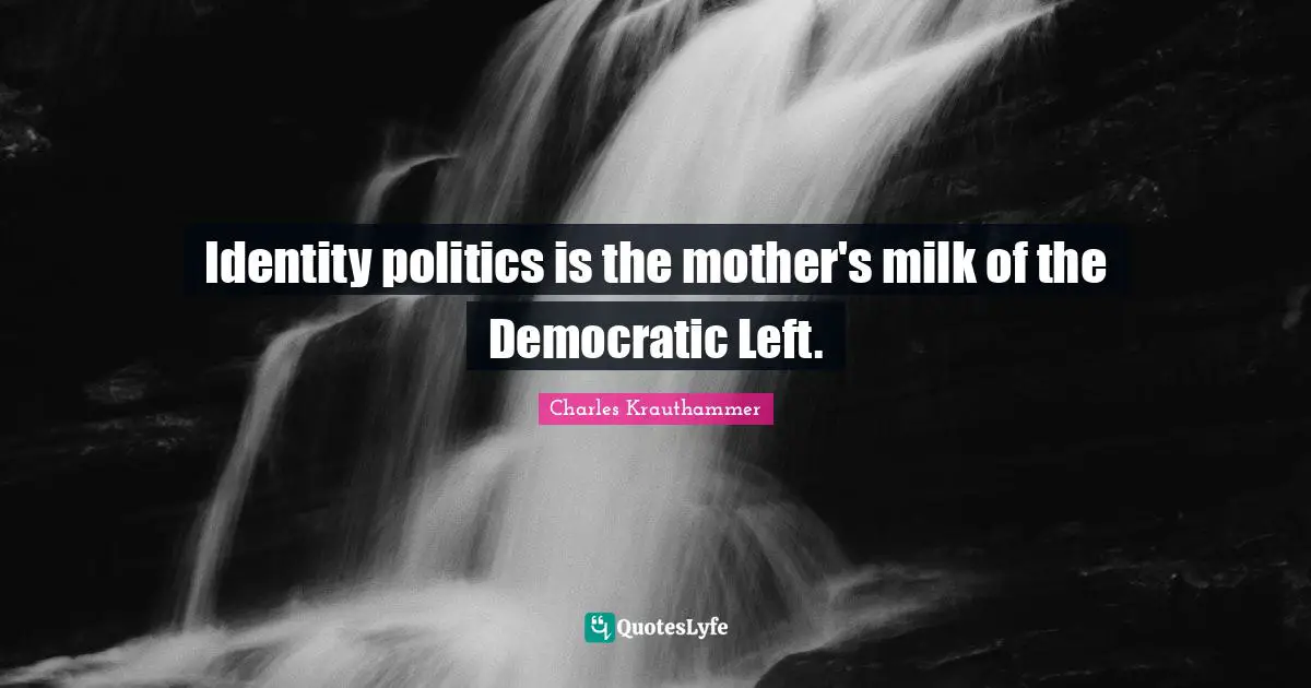 Identity politics is the mother's milk of the Democratic Left.