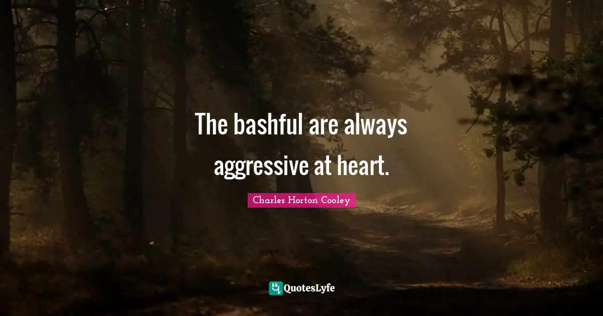Bashful Quotes: "The bashful are always aggressive at heart."