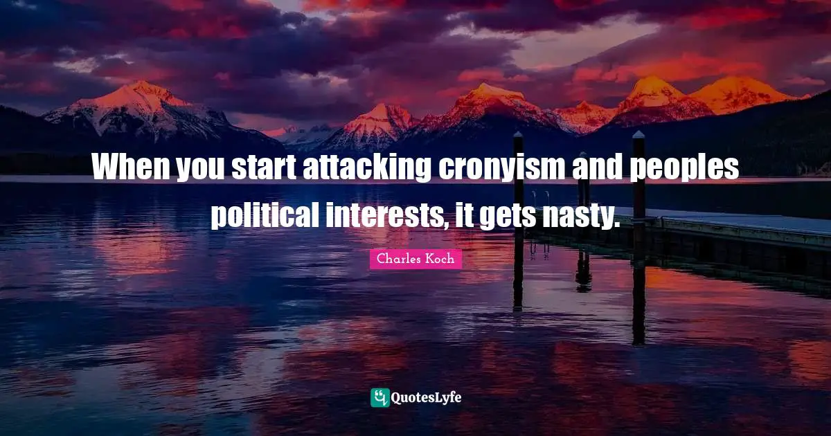When you start attacking cronyism and peoples political interests, it gets nasty.