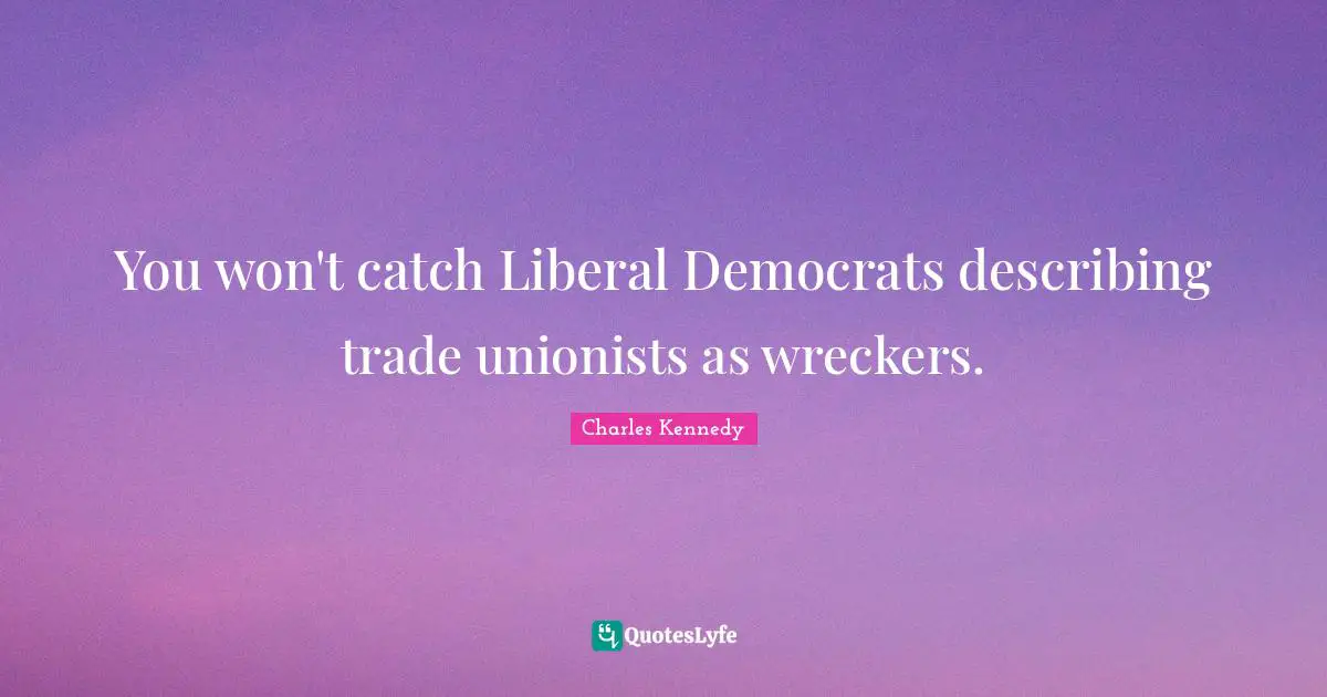 You won't catch Liberal Democrats describing trade unionists as wreckers.