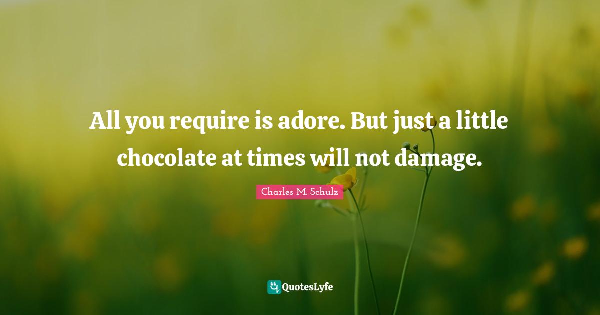 All you require is adore. But just a little chocolate at times will not damage.