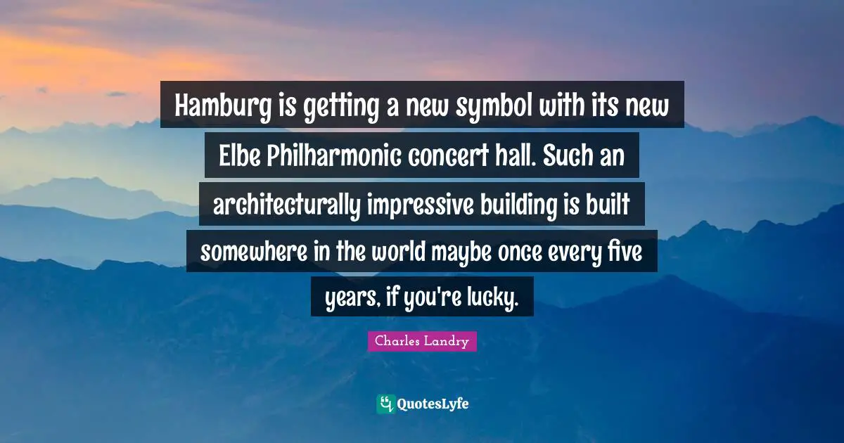 Hamburg is getting a new symbol with its new Elbe Philharmonic concert hall. Such an architecturally impressive building is built somewhere in the world maybe once every five years, if you're lucky.