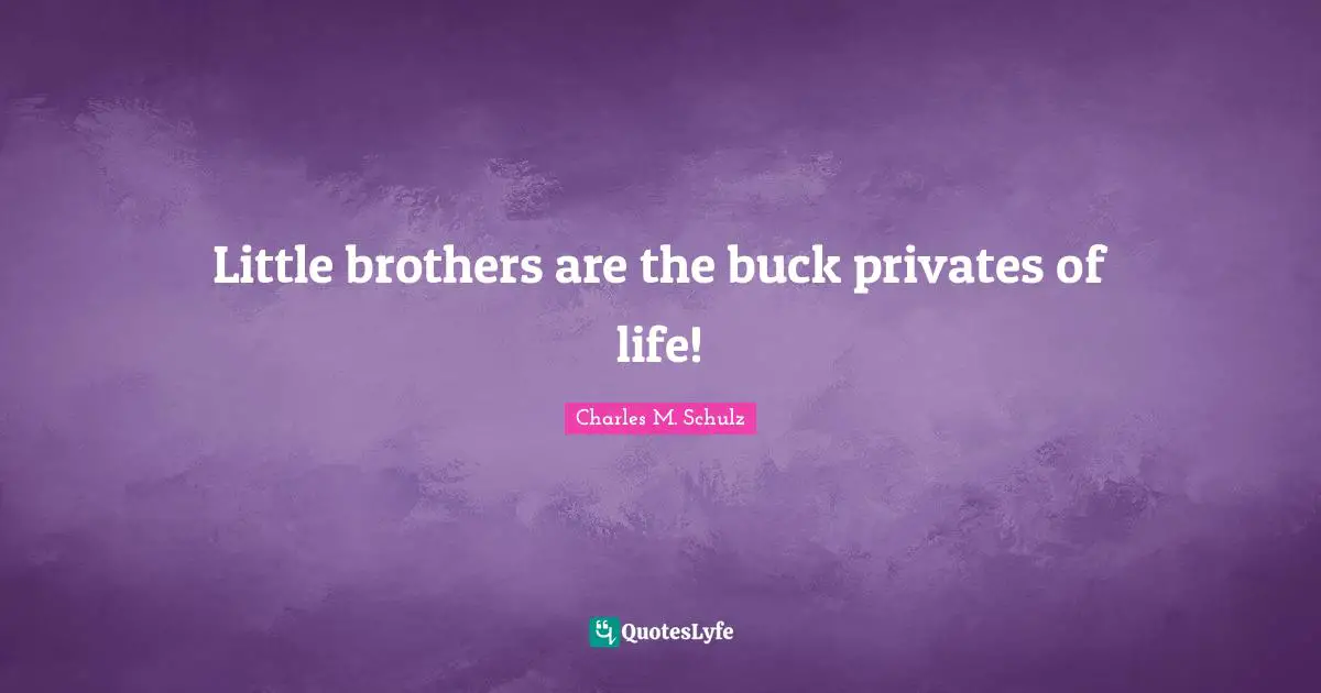 Little brothers are the buck privates of life!