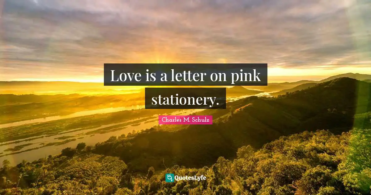 Love is a letter on pink stationery.