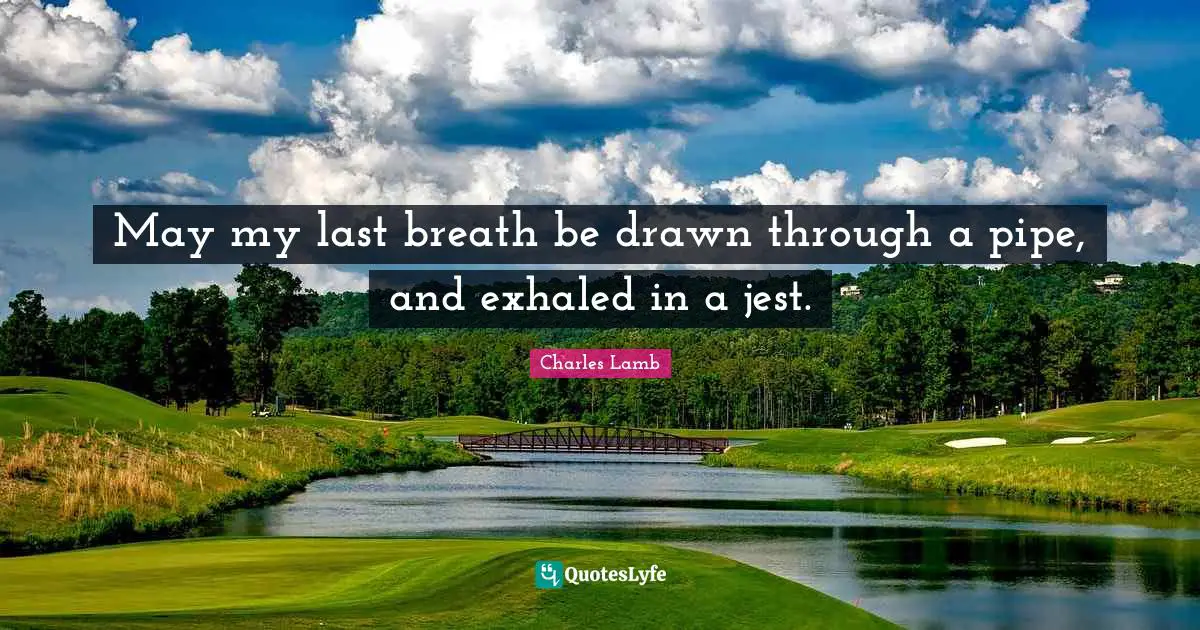 Jest Quotes: "May my last breath be drawn through a pipe, and exhaled in a jest."