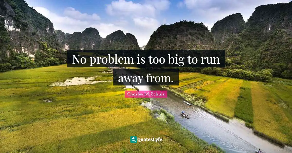 No problem is too big to run away from.
