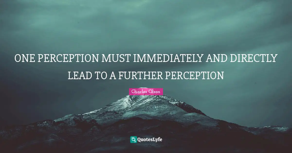 ONE PERCEPTION MUST IMMEDIATELY AND DIRECTLY LEAD TO A FURTHER PERCEPTION