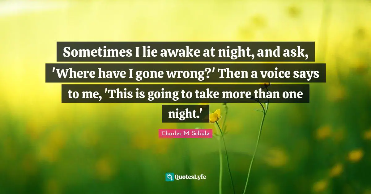 Awake Quotes: "Sometimes I lie awake at night, and ask, 'Where have I gone wrong?' Then a voice says to me, 'This is going to take more than one night.'"