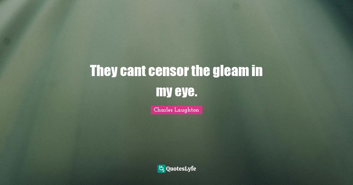 They cant censor the gleam in my eye.