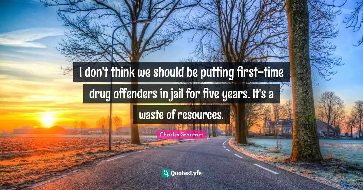 Offenders Quotes: "I don't think we should be putting first-time drug offenders in jail for five years. It's a waste of resources."