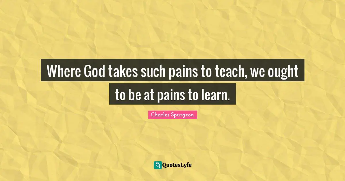 Where God takes such pains to teach, we ought to be at pains to learn.