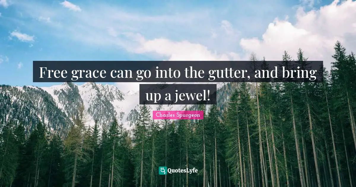 Gutters Quotes: "Free grace can go into the gutter, and bring up a jewel!"