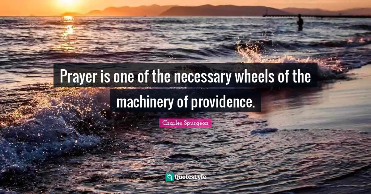 Prayer is one of the necessary wheels of the machinery of providence.