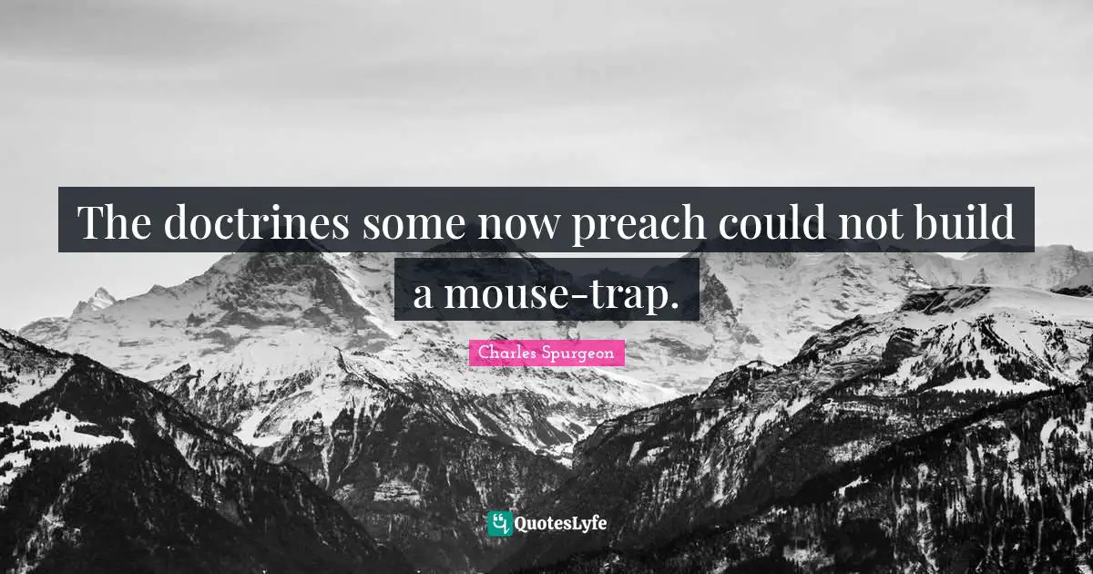 The doctrines some now preach could not build a mouse-trap.
