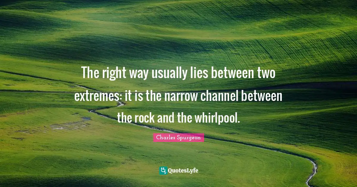 The right way usually lies between two extremes: it is the narrow channel between the rock and the whirlpool.
