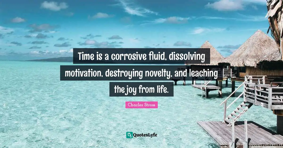 Time is a corrosive fluid, dissolving motivation, destroying novelty, and leaching the joy from life.