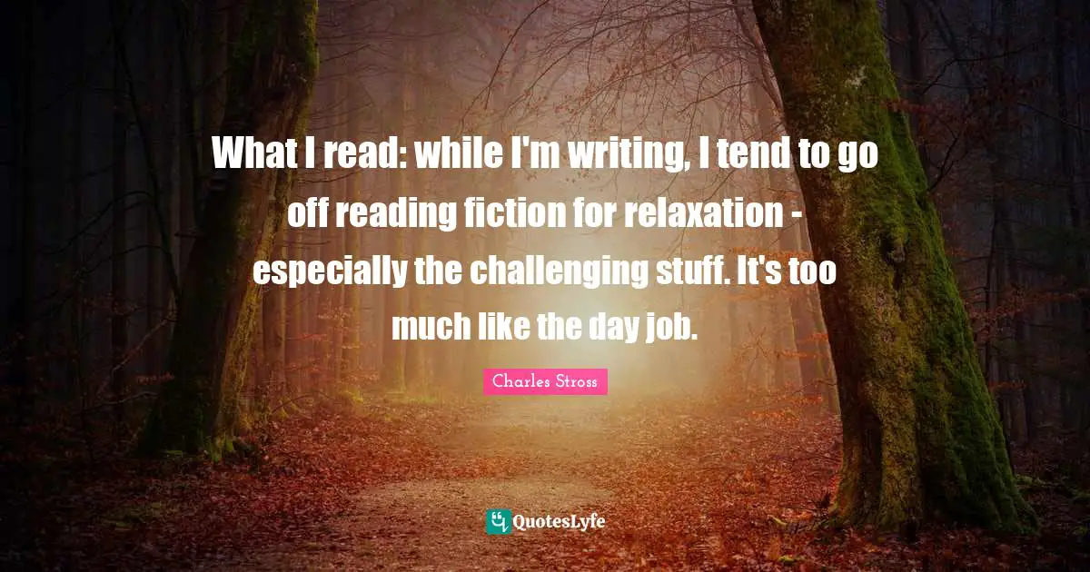 What I read: while I'm writing, I tend to go off reading fiction for relaxation - especially the challenging stuff. It's too much like the day job.