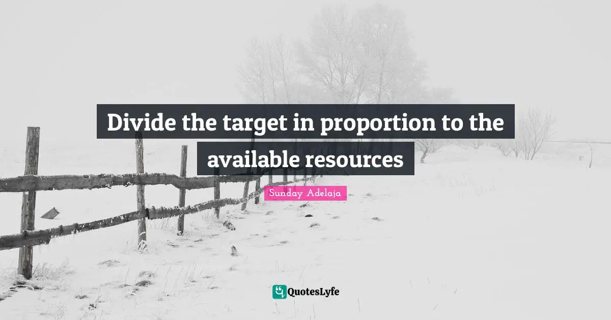 Divide the target in proportion to the available resources