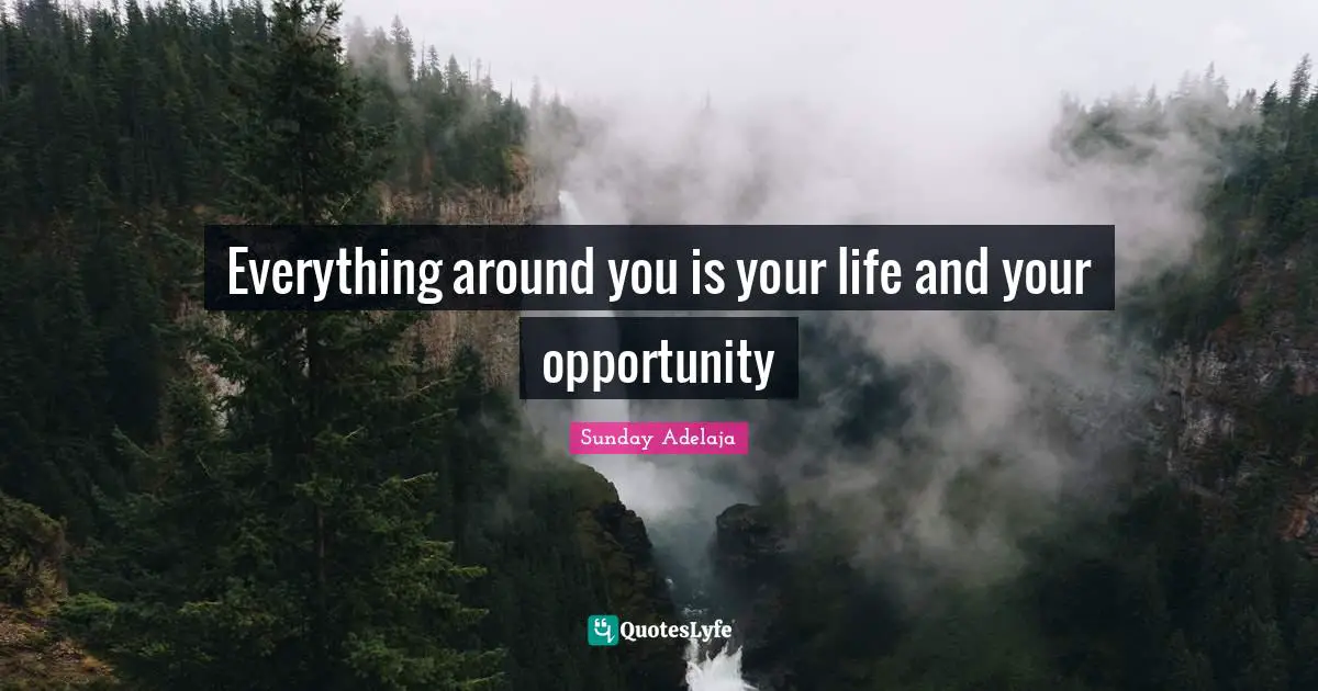 Everything around you is your life and your opportunity