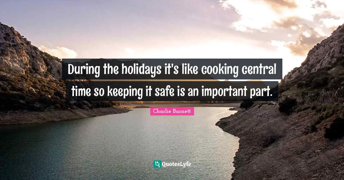 During the holidays it's like cooking central time so keeping it safe is an important part.