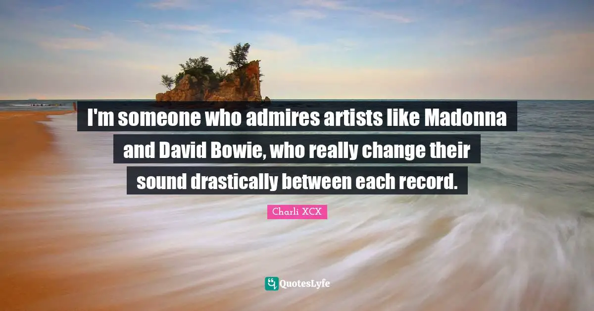I'm someone who admires artists like Madonna and David Bowie, who really change their sound drastically between each record.