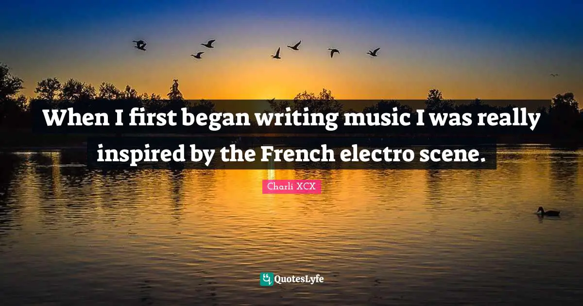When I first began writing music I was really inspired by the French electro scene.