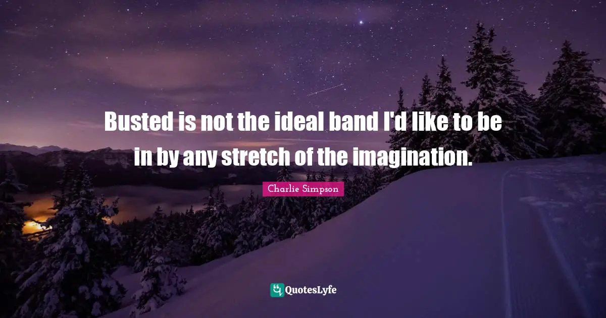 Busted is not the ideal band I'd like to be in by any stretch of the imagination.