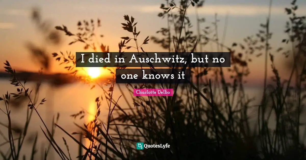 I died in Auschwitz, but no one knows it